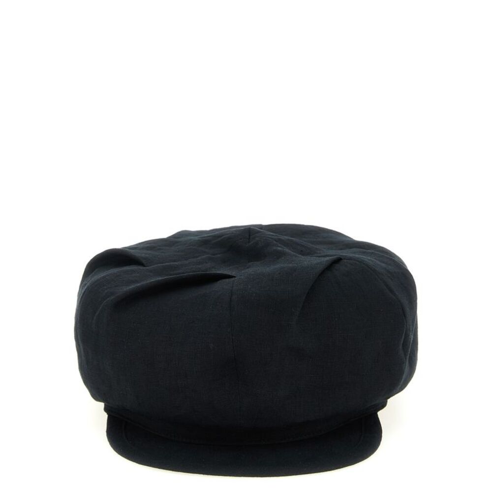 Yohji Yamamoto Black Linen Fatcap Men's Hat